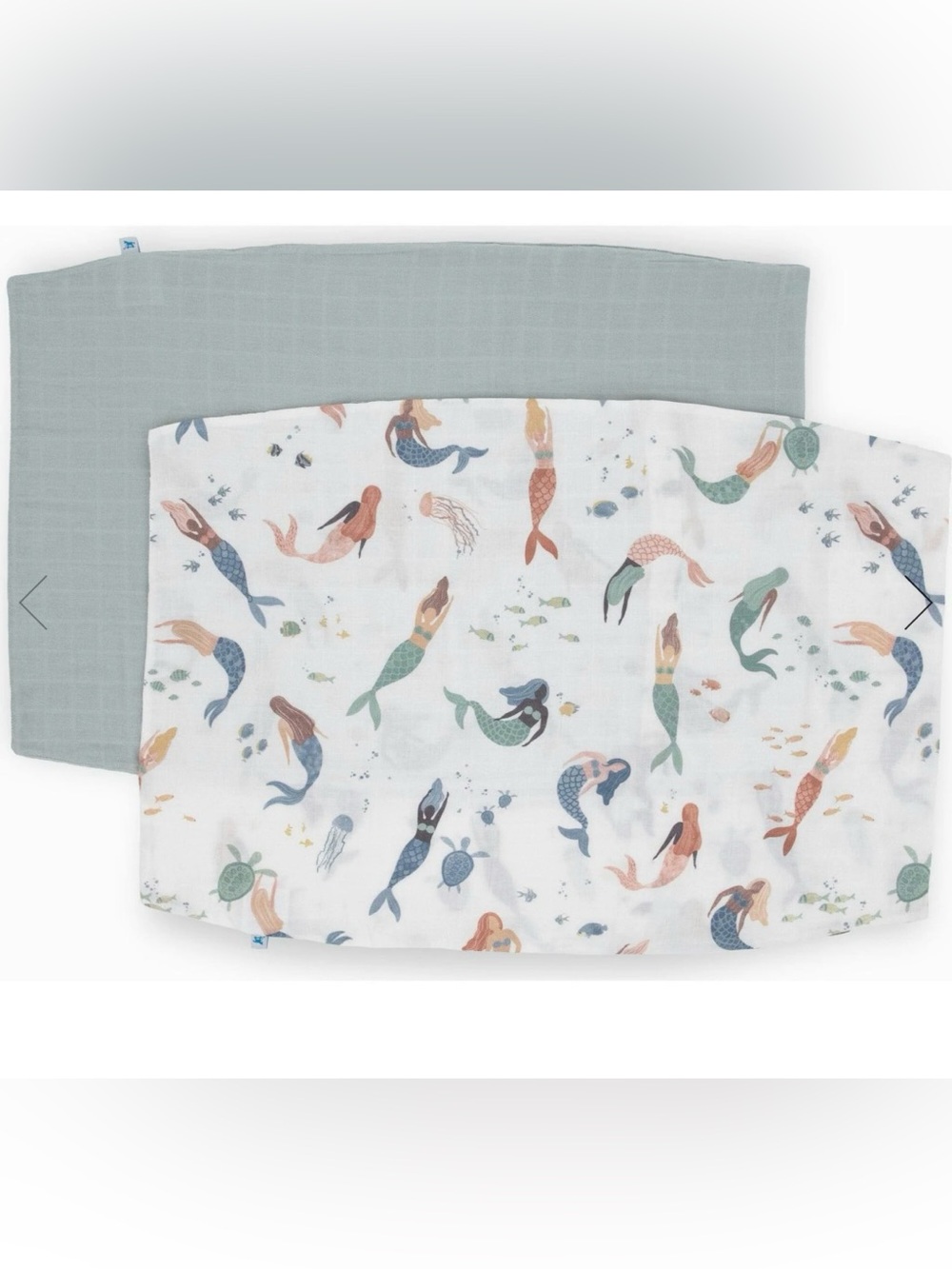 NWT Little Unicorn Cotton Muslin Pillowcases 2-Pack - Mermaid Party Standard